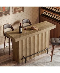 Tribesigns 63-Inch Bar Table, 2-Tier Farmhouse Counter Height Pub Table with Storage Shelves, High Top Bar Unit