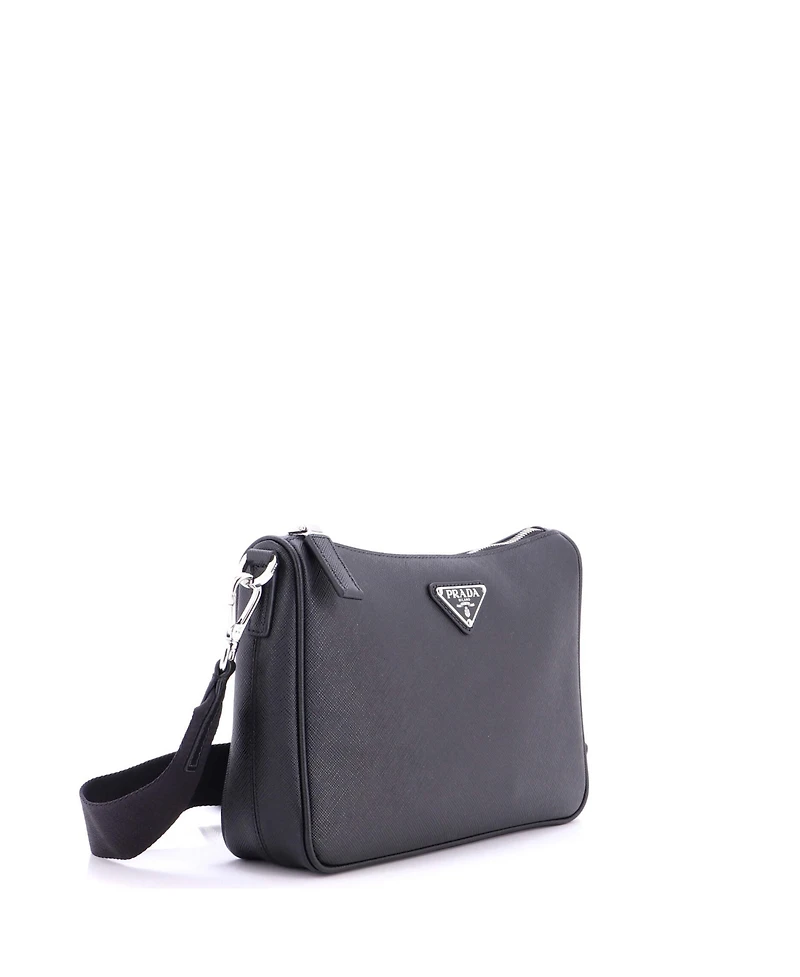 Pre-Owned Prada Small Re-Edition Zip Messenger Bag Saffiano Leather