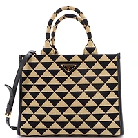 Pre-Owned Prada Small Symbole Shopper Tote Jacquard