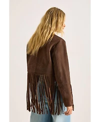 Nasty Gal Women's Real Suede Fringe Jacket