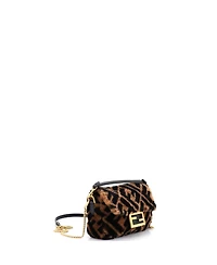 Pre-Owned Fendi Mini Baguette Nm Bag Zucca Shearling