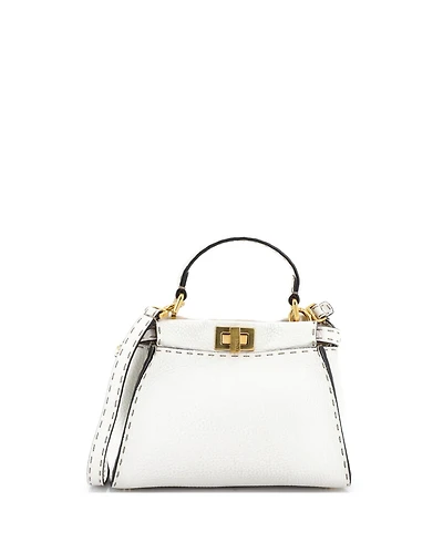 Pre-Owned Fendi Mini Selleria Peekaboo Bag Leather