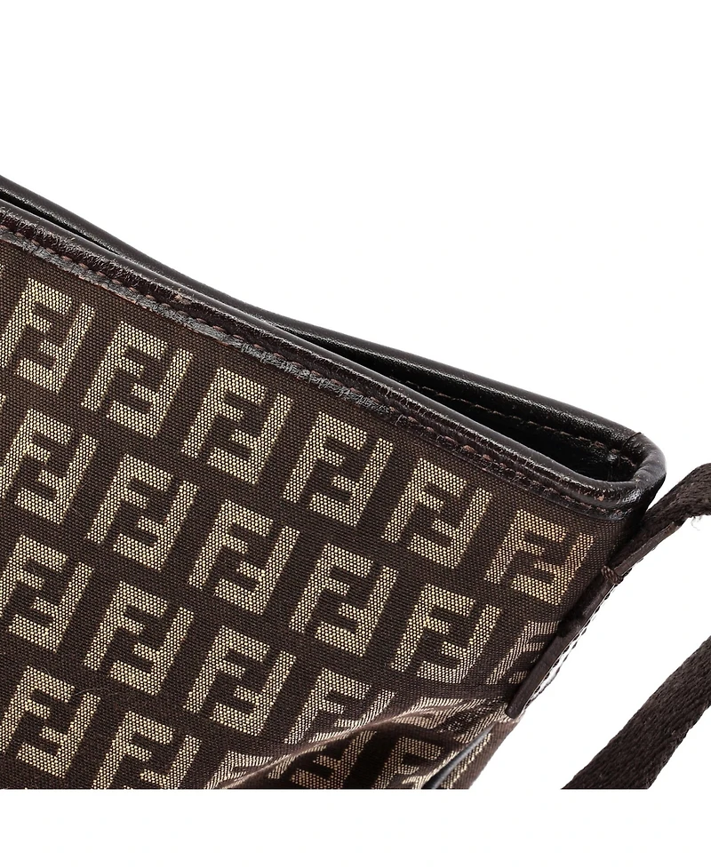 Pre-Owned Fendi Medium Vintage Zip Messenger Bag Zucchino Canvas