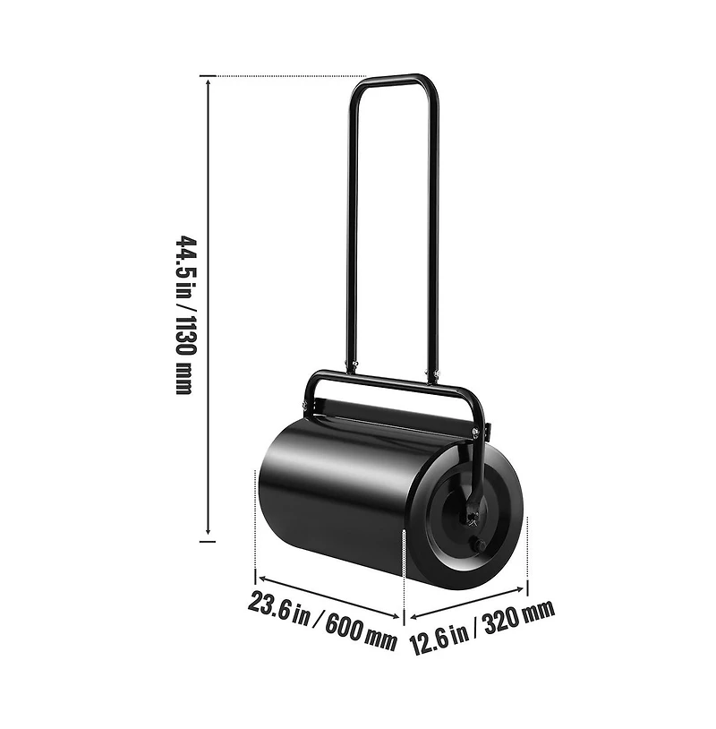 Sugift 13 Gallon Sand Water Filled Yard Roller Steel Push Pull Lawn Roller