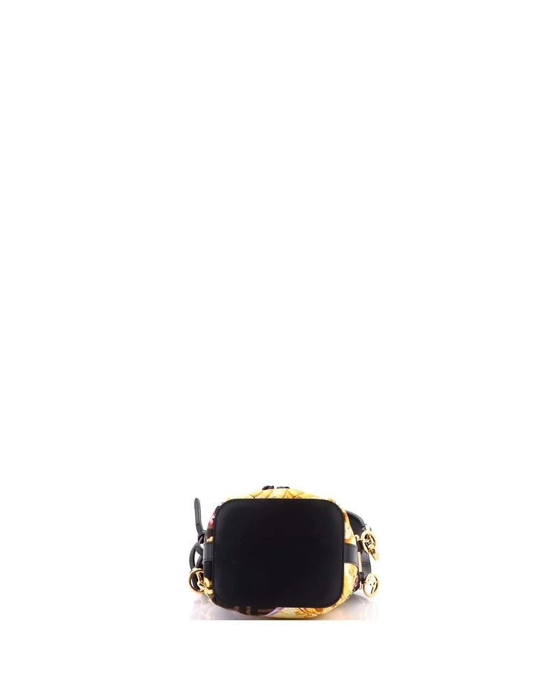 Pre-Owned Fendi Mini x Versace Fendace Mon Tresor Bucket Bag Quilted Printed Zucca Silk