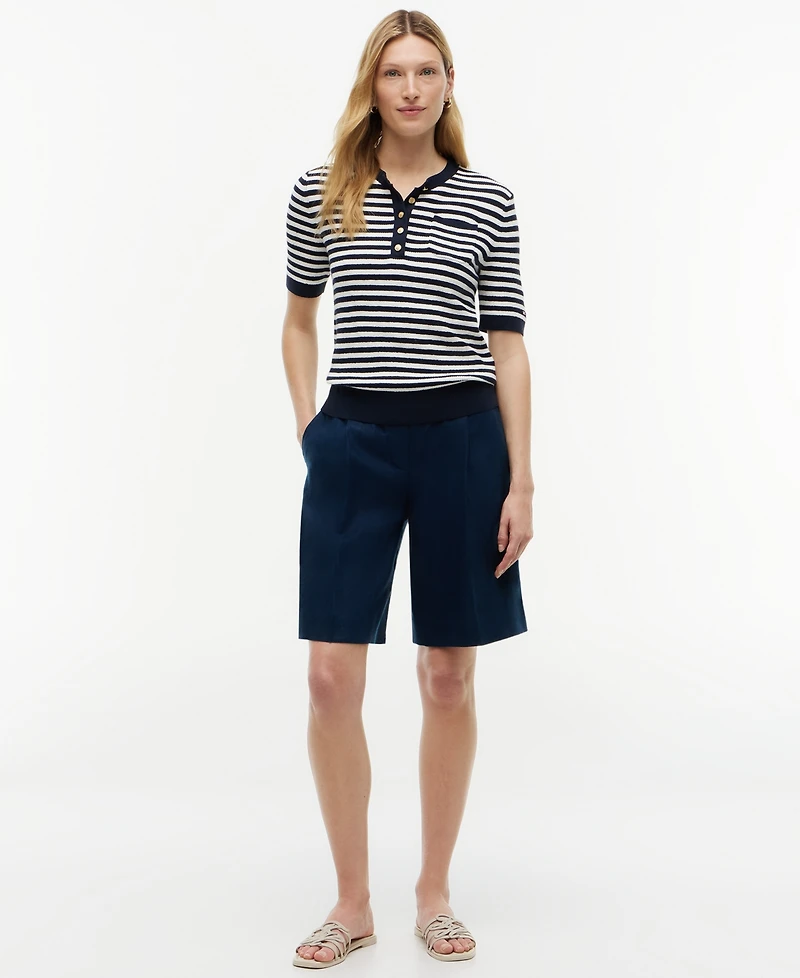 Tommy Hilfiger Women's Henley Neck Cotton Sweater