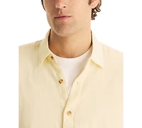 Nautica Men's Classic-Fit Long-Sleeve Button-Up Solid Linen Shirt