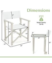 Sugift Folding Director Chair with Acacia Wood Frame and Washable Oxford Fabric