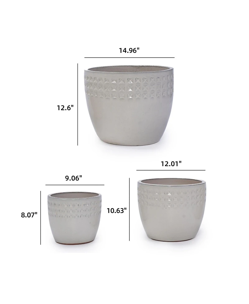 Clihome Handmade Ceramic Planter Set of 3