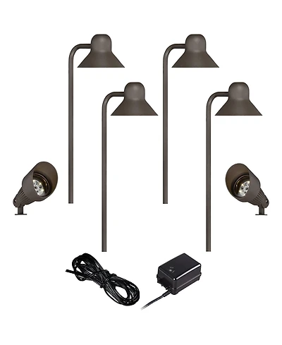 John Timberland 24 High Outdoor Landscape Path and Spot Light Kit Porch with Transformer and Cable Led Bulb Finish