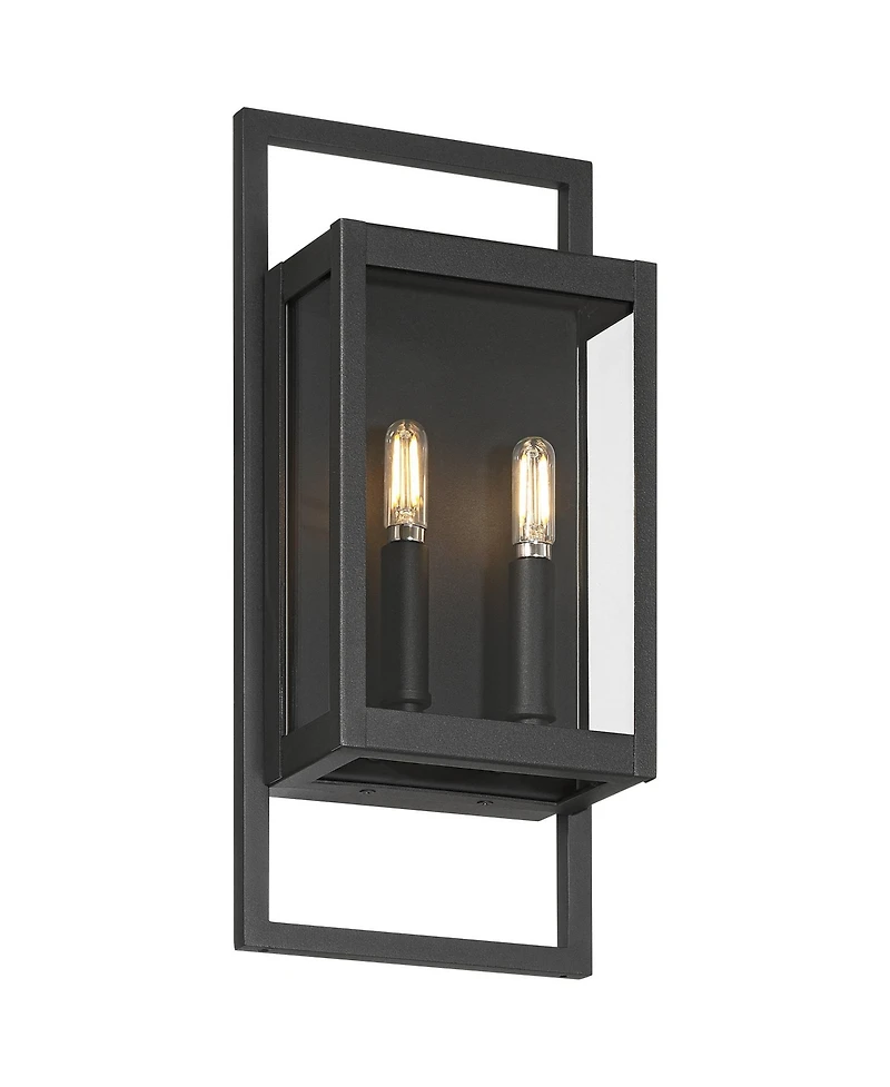 Possini Euro Design Possini Euro Jerry Sand Black 2Lt Marine Grade Outdoor Wall Light