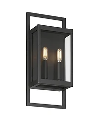 Possini Euro Design Possini Euro Jerry Sand Black 2Lt Marine Grade Outdoor Wall Light