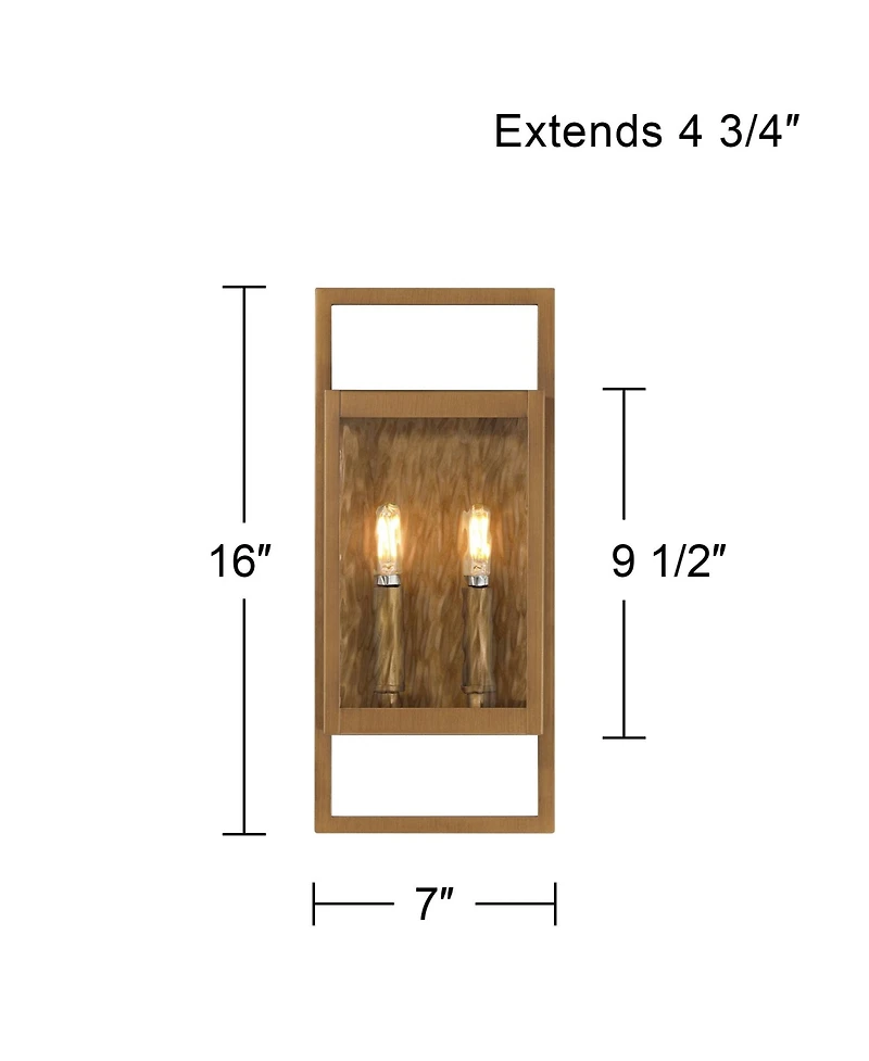 Possini Euro Design Possini Euro Jerry Aged Brass 2Lt Marine Grade Outdoor Wall Light