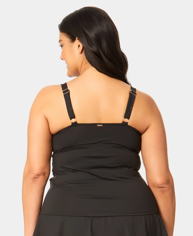 Anne Cole Plus Shirred Tankini Top