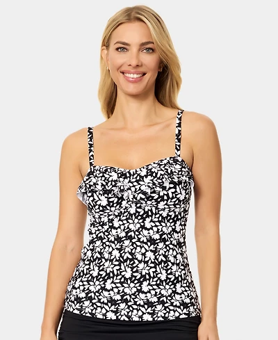 Island Escape Women's Tahiti Bandeau Neck Tankini Top