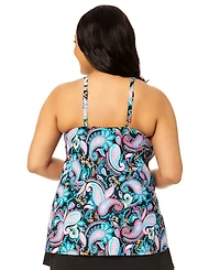 Island Escape Plus Scoop Neck Cape Town Tankini Top