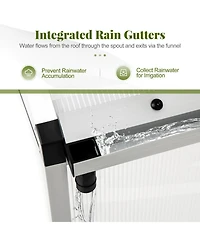 Gouun 6 x 6 feet. Walk-in Polycarbonate Greenhouse with Rain Gutters
