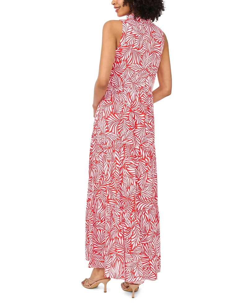 Vince Camuto Women's V-Neck Sleeveless Printed Maxi Dress