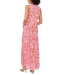 Vince Camuto Women's V-Neck Sleeveless Printed Maxi Dress
