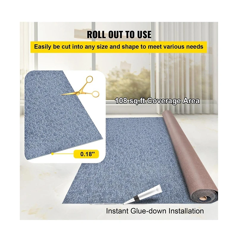 Sugift 6 x 18 feet Marine Carpet 32 oz Boat Carpet Rug for Indoor and Outdoor Use