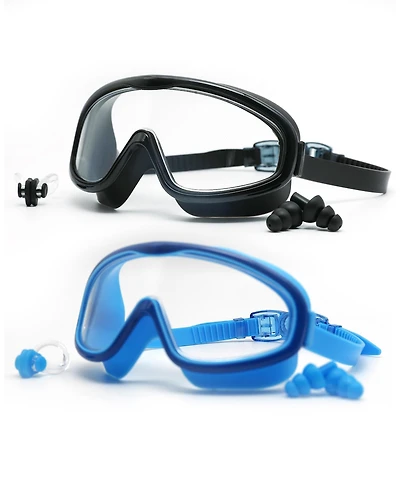 Swim Goggles 2 Pack Anti-Fog Uv Leak-Proof Silicone
