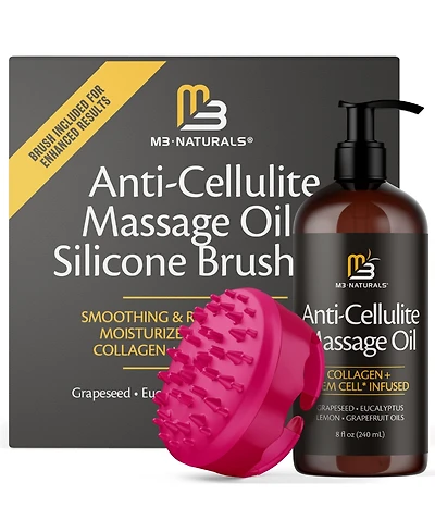 M3 Anti Cellulite Oil + Silicone Body Brush