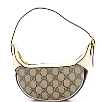 Pre-Owned Gucci Mini Ophidia Half Moon Bag Gg Coated Canvas