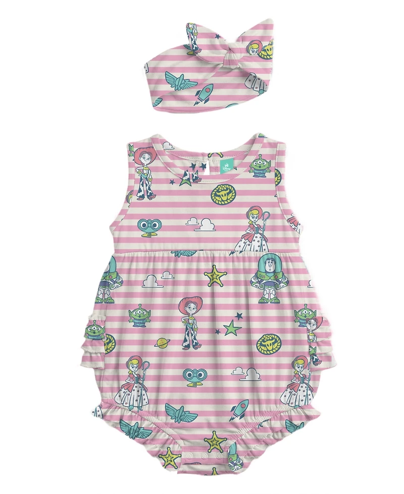 Disney Baby Girls' Toy Story Sunsuit with Headband, 2-Piece Set
