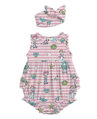 Disney Baby Girls' Toy Story Sunsuit with Headband, 2-Piece Set