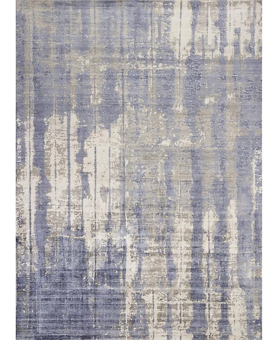 Kas Indulge Drizzle 0802 Gray/Blue 5' x 7' Area Rug