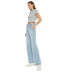 KanCan Women's Celine Ultra High-Rise Wide Jeans