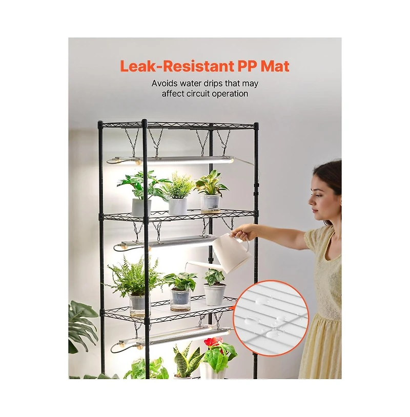 Sugift 71 in Diy Plant Shelf with Grow Lights Indoor Stand on Wheels