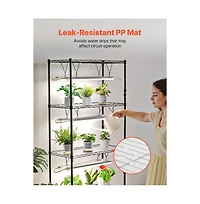 Sugift 71 in Diy Plant Shelf with Grow Lights Indoor Stand on Wheels