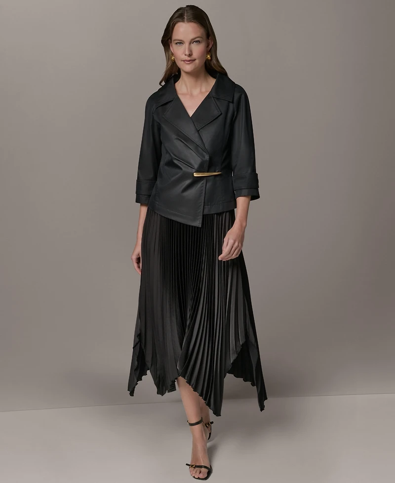 Donna Karan New York Women's Notch Lapel Bar Hardware Jacket