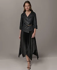 Donna Karan New York Women's Notch Lapel Bar Hardware Jacket