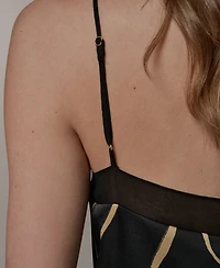 Donna Karan New York Women's Printed V-Neck Lace Trim Camisole