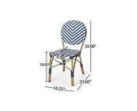 sumyeg French Style Outdoor Accent Chairs Set of 2 with Rattan and Bamboo Print