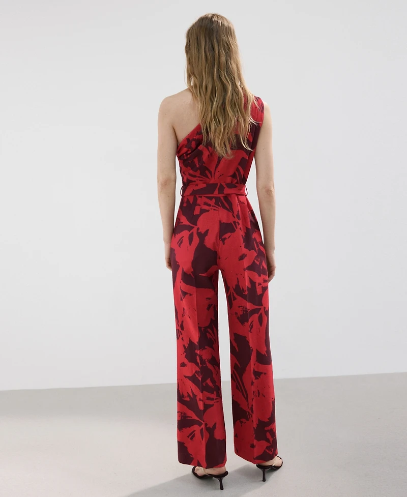 Mango Women's Printed Asymmetrical Jumpsuit