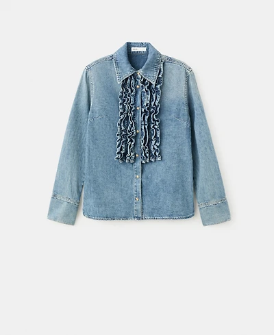 Mango Women's Ruffled Denim Shirt