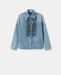 Mango Women's Ruffled Denim Shirt