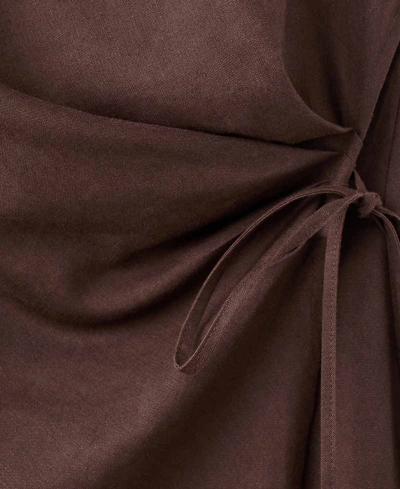 Mango Women's Knot Detail Wrap Midi-Dress