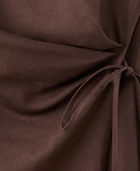 Mango Women's Knot Detail Wrap Midi-Dress