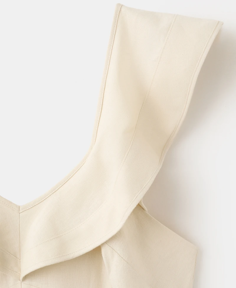 Mango Women's Ruffled Linen Dress