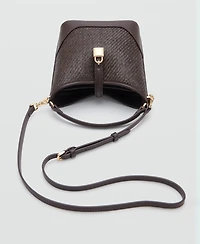 Mango Women's Small Raffia Bucket Bag
