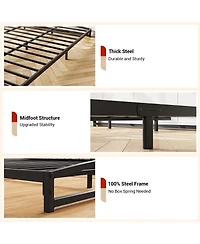homfan 10-Inch Platform Bed Frame with Arched Design, Low Profile, Noise-Reducing Frame, No Box Spring Needed