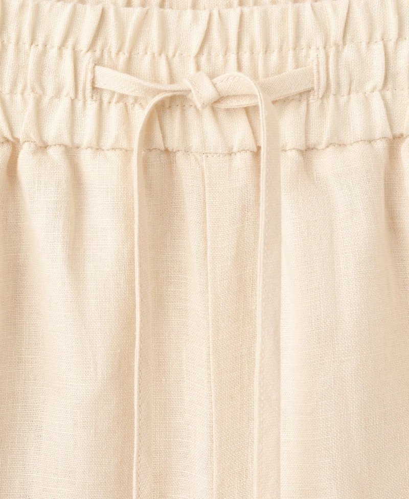 Mango Women's Contrast Stripe Linen Shorts