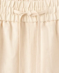 Mango Women's Contrast Stripe Linen Shorts