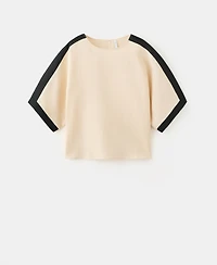 Mango Women's Contrasting Stripes Linen Blouse