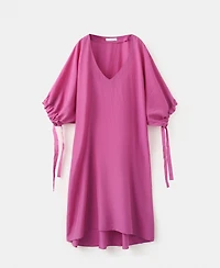 Mango Women's Puffed-Sleeve Silk Nightgown