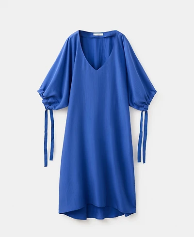 Mango Women's Puffed-Sleeve Silk Nightgown